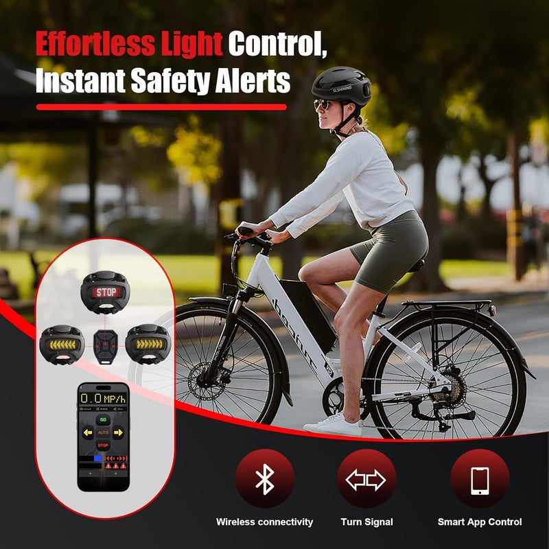 asteron Bike Helmet, Bicycle Helmets with Light, 360° High Visibility LED Display, Lightweight Adjustable Mountain Bike Helmet with Turn Signals, Smart APP Controlled, Helmets for Adults, Youth, Men & Women - Image 5